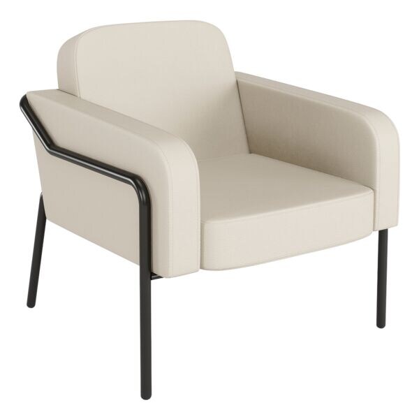 meet Sessel »meet - Medso L« Modell rund Kunstleder beige, 40.6 cm