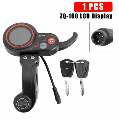 ZQ-100 LCD Display Mileage Meter Speed Adjustable Electric Scooter Meter 6 Pin Display For Electric