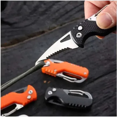 Portable Folding Knife Express Package Knife Gift Keychain Serrated Hook Knife Outdoor Camping