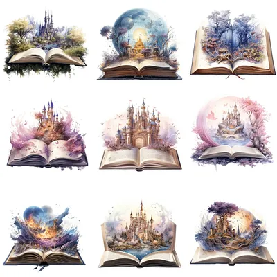 15cm Kids Heat DTF Transfer Book Dreamland Theme Sticker Iron On Fashion Women Patch On Clothing Sticker T Shirt DIY Appliqued