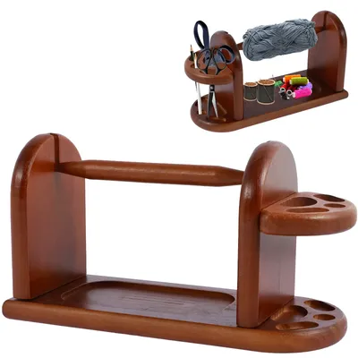 Wooden Yarn Ball Holder Knitting Crochet Yarn Rack Stand Yarn Ball Dispenser Wood Yarn Spinner Holder for Crochet and Knitting