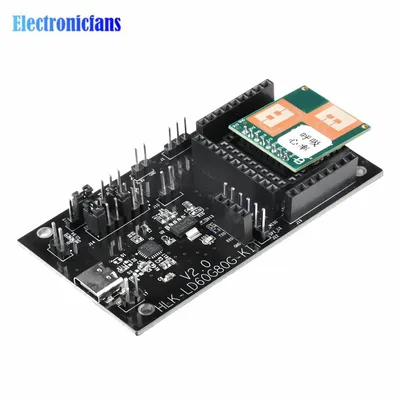 60GHz HLK-LD6002 FMCW radar module human respiratory alarm heart rate detection 600mA 3.3V 1.5m ISM