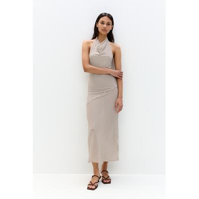 Striped Halter Midi Dress