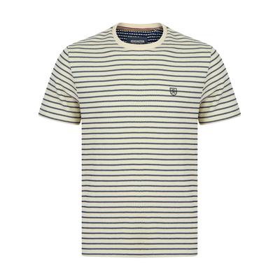 T-Shirts Wishford Stretch Cotton Striped Crew Neck T-Shirt in Jet Stream White - Kensington Eastside / S - Tokyo Laundry
