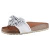 Pantolette VERBENAS "Reina Ecobrush", Damen, Gr. 37, weiß, Nappaleder, modisch, Schuhe, Sommerschuh, Schlappen, Strandschuh für den Sommer