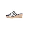 Pantolette TOMMY HILFIGER "NAUTICAL STRIPES ESPADRILLE MULE", Damen, Gr. 39, blau (dunkelblau, weiß), Baumwolle, modisch, Schuhe, Keilabsatz, Sommerschuh im modischen Streifen-Look