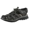 Sandale RIEKER, Herren, Gr. 44, schwarz, Textil, Nubuklederimitat, sportlich, Schuhe Outdoorsandale, Sommerschuh, Klettschuh, Freizeitsandale, Gummizug, Schellverschluss
