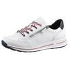 Sneaker ARA "OSAKA", Damen, Gr. 8 (42), bunt (weiß, dunkelblau), Glattleder, kontrastfarbene Details, sportlich, Schuhe, mit Reißverschluss, H-Weite, Freizeitschuh, Halbschuh, Schnürschuh, Topseller