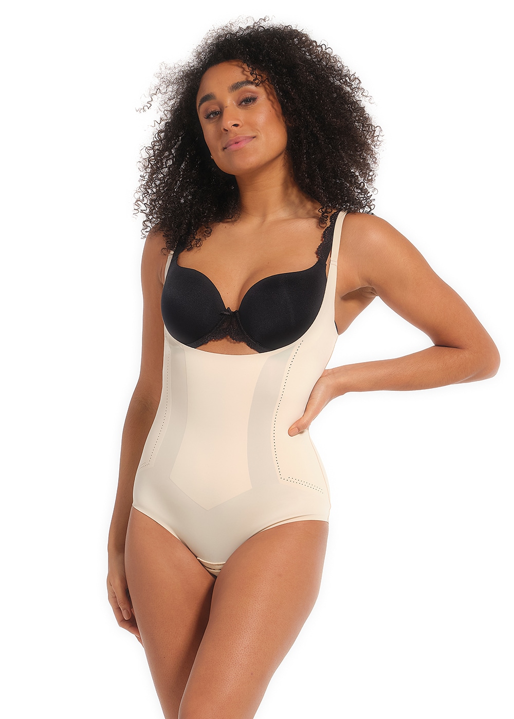 Shaping-Body MAGIC BODYFASHION "Dream Shaper Bodybriefer", Damen, Gr. L, N-Gr, braun (latte), Obermaterial: 75% Polyamid, 25% Elasthan, Bodys, Zwickelfutter aus Baumwolle Image