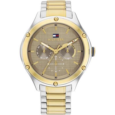Multifunktionsuhr TOMMY HILFIGER "CLASSIC", gold (silberfarben, goldfarben), Armbanduhren, Damen, Quarzuhr, Armbanduhr, Damenuhr, Herrenuhr, Datum, Edelstahlarmband