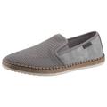 Espadrille RIEKER, Herren, Gr. 44, grau, Nubuklederimitat, Textil, sportlich, Schuhe Slipper, Sommerschuh, Slipper, Freizeitschuh im Materialmix