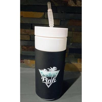 Pink Victoria's Secret Kitchen | Victoria's Secret Pink Beach Palm Tree Retro Water Bottle Cup Straw 32oz | Color: Pink/Red | Size: 32oz
