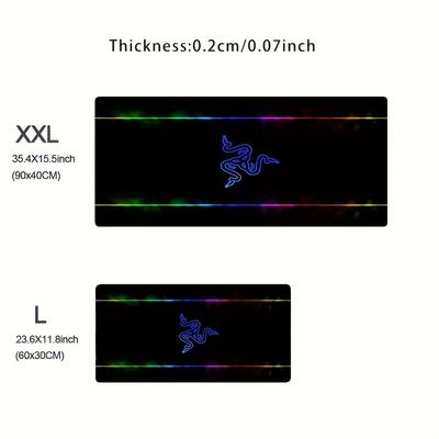 "TEMU Gaming Mouse Pad Extra-large Non-slip Gaming Mouse Pad - 35.4x15.5" Desk - Viper Design, Rubber Base For Pc And Laptop, Ideal For Office And Home Use Computer Mouse Pads Hot Gift For Lol" Image