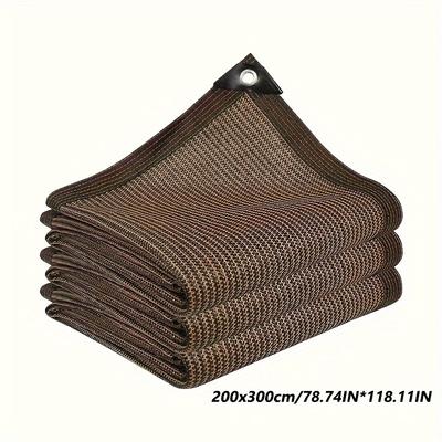 TEMU 1pc Outdoor Sun Shade Net - Coffee Color, Breathable & Uv Protective Mesh For Patio, Garden, Backyard & Poolside Image