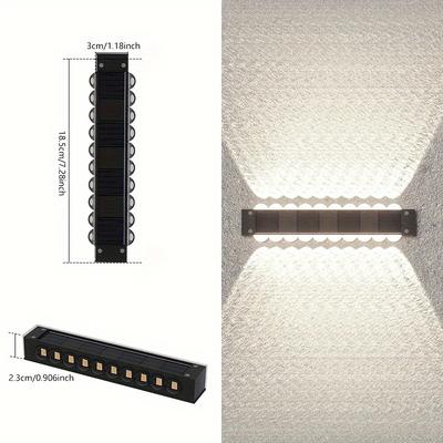 TEMU Solar Wall Light (4pcs/box) Outdoor Wall Light Decoration For Wall Washing Shell Up And Down Light Atmosphere Solar Light Image