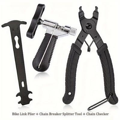 TEMU Stainless Chain Tool Kit - Mountain Bike Chain Caliper, Breaker & Removal Pliers For All , Bike Tools Image