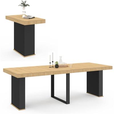 Ausziehbarer Konsolentisch eden 10 Personen 235 cm Holz und Schwarz Image
