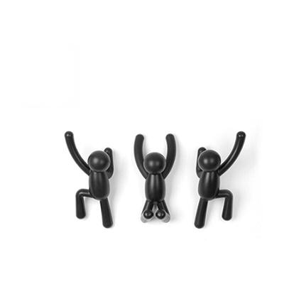 Haken. WandhakenDekorative Garderobe. Set mit 3 Wandhaken. Schwarze - Ahlsen Image