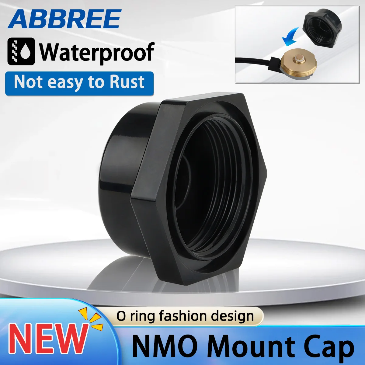 ABBREE NMO Halterungskappe, schützende Antennenschnittstelle, wasserdicht, mit robuster O-Ring-Dichtung aus Kunststoff, Staub, Wetter, Regen, Walkie-Talkie Image