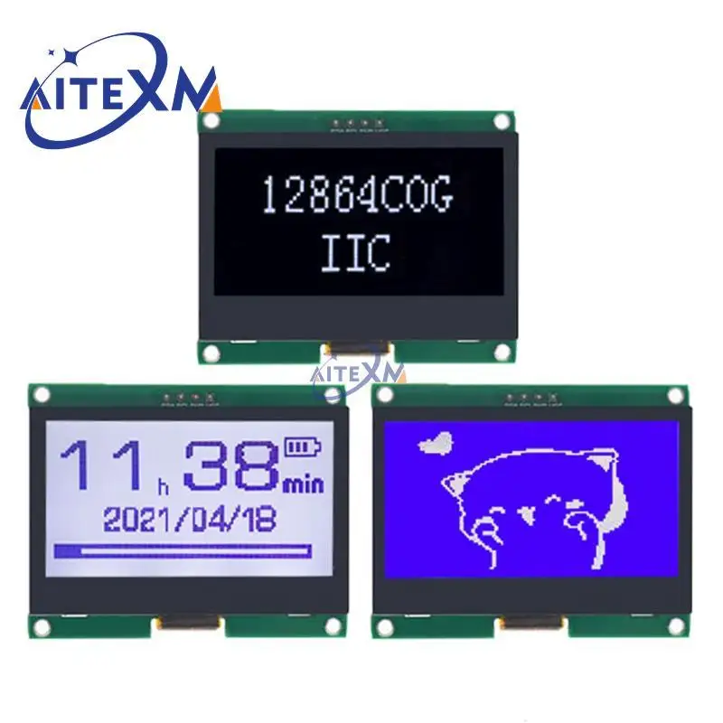 12864 IIC 4P LCD Modul 128X64 I2C ST7567S COG Grafik Display Bildschirm Board LCM Panel 128x64 Dot Matrix Bildschirm für Arduino Image