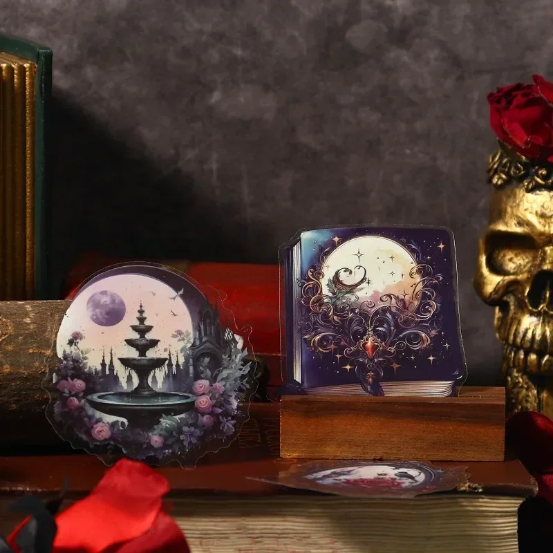 20 Blatt Aufkleber, Schattenspiegel, dunkel, Gothic, Retro-Collage, Zubehör, Paket, florales Basispapier, Handbuch, Sammelalbum, 139 x 99 mm Image