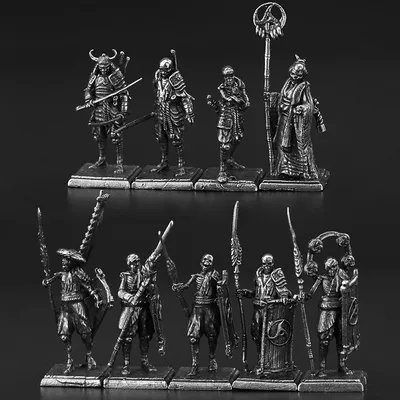 Alte Shogunate Skelett Krieger Soldaten Modell Metall Spielzeug Jungen Geschenke Kreative Miniatur Image
