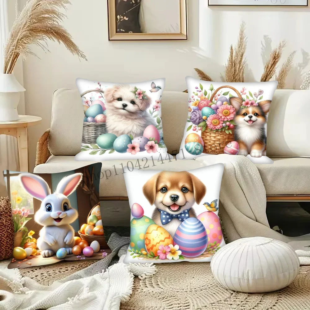 1pc Ostern Welpen Katze Ei Kissen Fall Platz Schlafzimmer Sofa Freizeit Komfort Kissen Auto Wohnzimmer Hause Dekoration