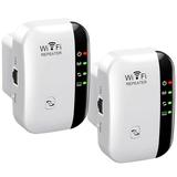 2 Packs Wifi Extender Signal Booster Up to 2640sq.ft and 25 Devices Wireless Internet Repeater WiFi Range Extender Long Range Amplifier with Ethernet Port 1-Tap Setup Access Point White