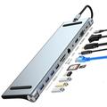 Trade Shop Traesio - Hub 11 In 1 Usb Type c Adattatore Con Hdmi 4k Vga Ethernet Lan Sd Audio Pd