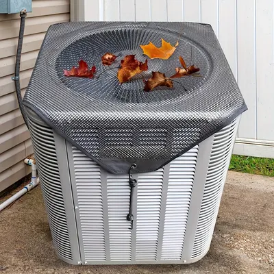 1pc, PVC Outdoor Air Conditioner Cover - Waterproof, Breathable Mesh Ventilation - Dust & Debris Protection Accessory.