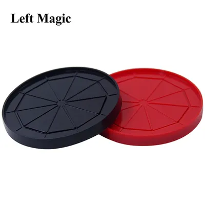 Red Coin Coaster Magic Tricks Coin Into Cup Money Props Close Up Street Magic Accessories Stage Fun