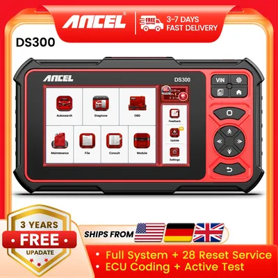 ANCLE DS300 All System Diagnostic Tool ECU Coding Active Test Scanner with 30+ Resets Bluetooth OBD2