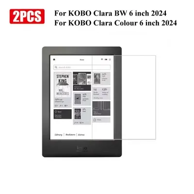 2PCS Tempered Glass Screen Protector For KOBO Libra 2 Clara Colour BW Clear KOBO Clara 2E 6.0''