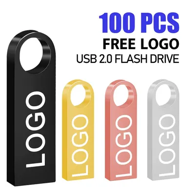 100PCS/lot Metal 2.0Pen Drive 64GB 32GB 16GB USB Flash Drive 8GB 4GB U Disk Stick 2GB 1GB 128MB