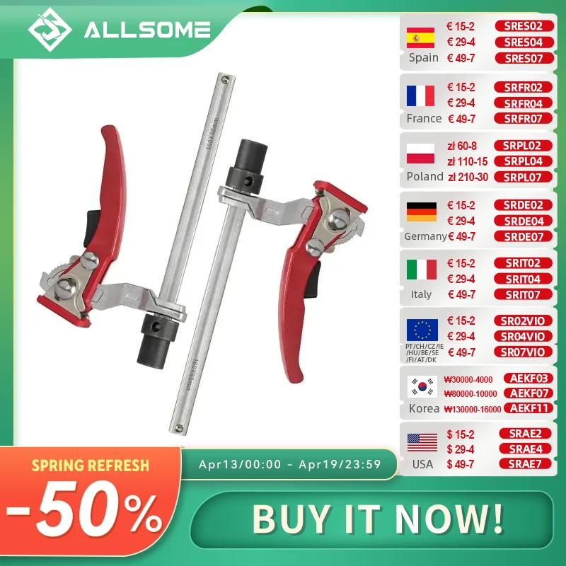 Allsome 2pc MFT Banco da lavoro da tavolo Morsetto per cani da banco a cricchetto rapido 3/4 pollici (19mm) 20mm Morsetto per foro per cani Morsetto di fissaggio per la lavorazione del legno