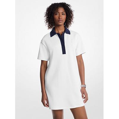 Michael Kors Oversized Cotton Blend Polo Mini Dress White XS