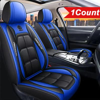 TEMU Universal Pu Leather Car Seat Covers - Sponge Filled, Hand Washable, , Fits Most Cars, Suvs, , And Trucks - 1pc Image