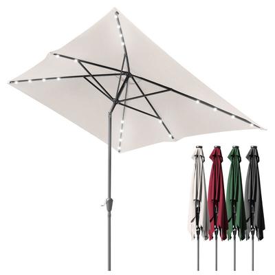 Swanew - Sonnenschirm, Gartenschirm, Balkonschirm, Rechteckig, Kippbar, 1.4x2.1M, led, Beige Image