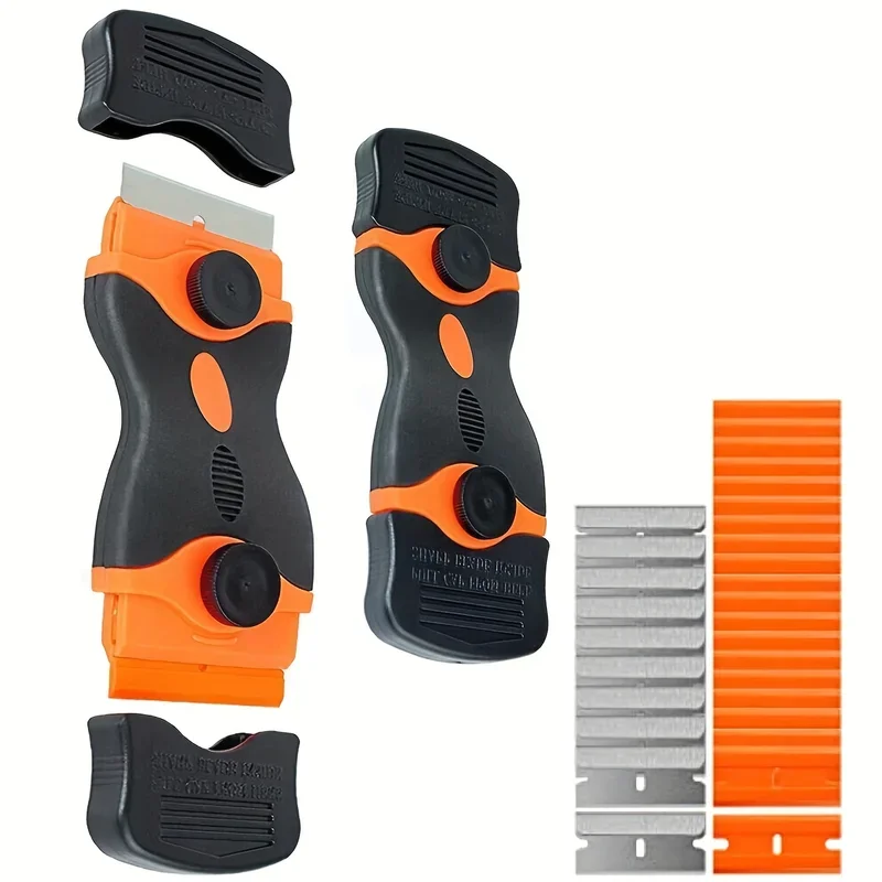 21 Stück Rasierklingen-Schaber, doppelschneidiges Rasiermesser-Schaber-Entferner-Werkzeug mit Rasierklingen für Etiketten, Aufkleber, Abziehbilder, Entfernung, Tönung, Vinyl Image