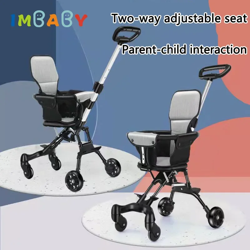 IMBABY Ultraleichter Kinderwagen, faltbarer Sitz, geeignet für Neugeborene, Radfahren, Reisen, Einkaufen, für alle Jahreszeiten, universell einsetzbar Image