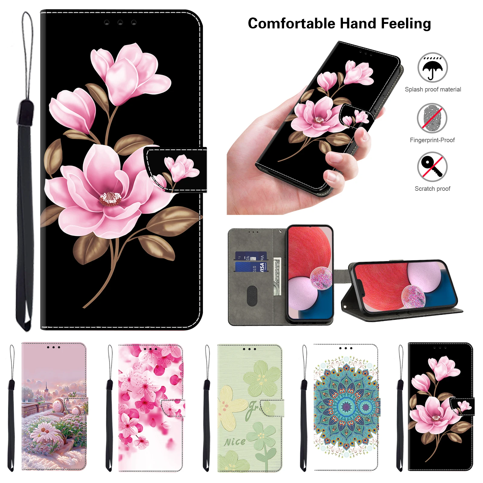 Magnetische Flip Leder Brieftasche Fall Für Motorola Moto E15 E14 E13 E22 E20 E30 E40 E32 G85 G54 G04 G24 G14 G15 G05 G24 Power Abdeckung Image