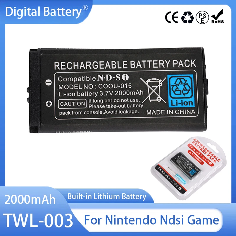 TWL-003 TWL 003 Akku 3,7 V 2000 mAh TWL003 Lithium-Akku für Nintendo Ndsi Spielekonsole Eingebaute Batterien Image