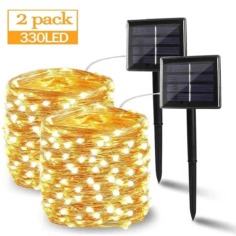 Solar-Lichterkette für den Außenbereich, wasserdicht, LED-Solarleuchten, 8 Modi, Lichterkette für Hof, Baum, Terrasse, Garten, Hochzeit, Weihnachtsdekoration