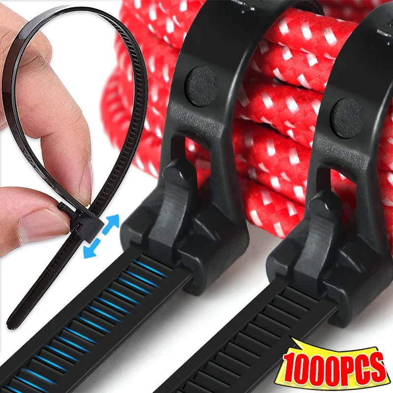 Großhandel mit Nylon-Kunststoff-Kabelbinder, lösbarer Riemen, Wickelklemme, wiederverwendbare Kabelbinder für Gartenpflanzen, sichere Rebe, Heimbüro Image