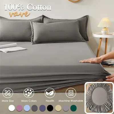 Soft Microfiber Fitted Bed Sheets with Elastic Bands Cotton Bedspread Covers Mattress Pad for Single Double/King/Queen Size Beds