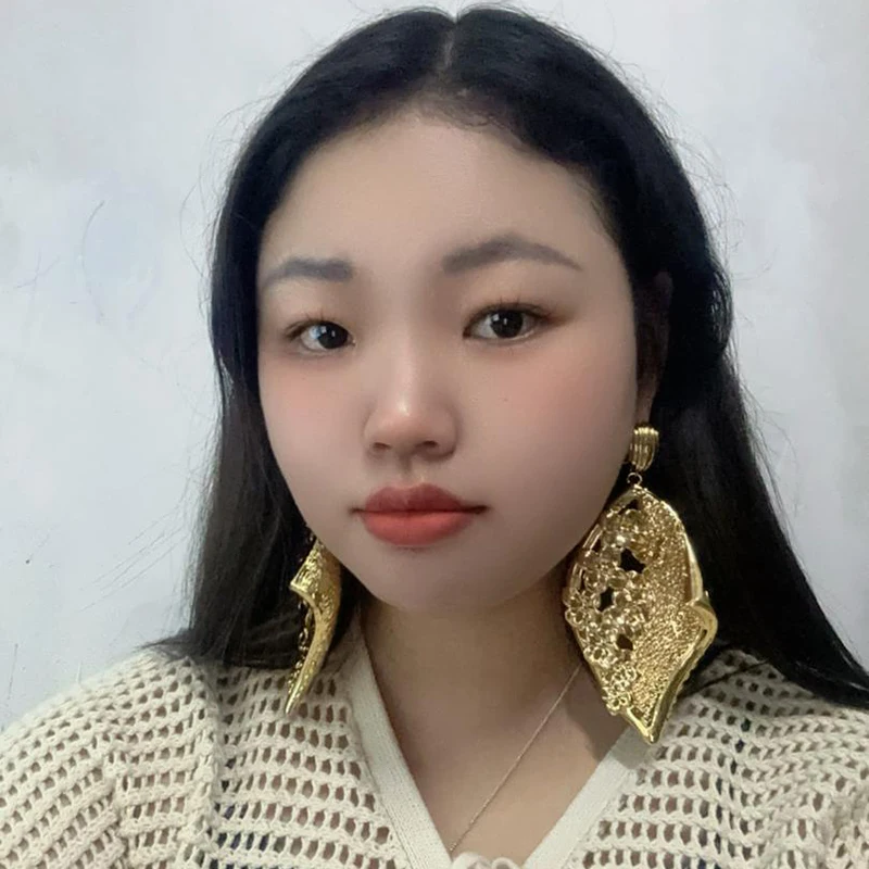 Mode Unregelmäßige Metall Stud Ohrringe Für Frauen Vintage Gold Farbe Geometrische Aussage Großen Tropfen Ohrring Schmuck Zubehör 2025