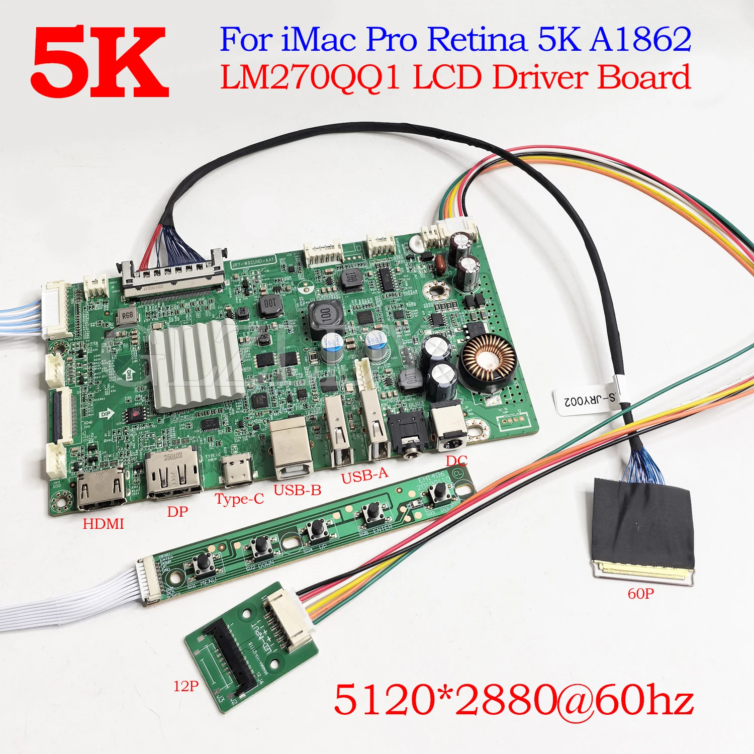 27'' iMac 5120x2880@60Hz A1419 A1862 A2115 5K LCD-Controller DP Type-C Treiberplatine DIY Monitor-Kit für LM270QQ1 LM270QQ2 Bildschirm Image