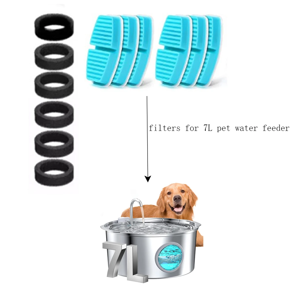 6/12 Stück automatischer Wasserspender, Spezialfilter für 7 l Haustier-Wasserspender, Aktivkohle-Haustierbrunnen-Filter-Set (kein Brunnen)