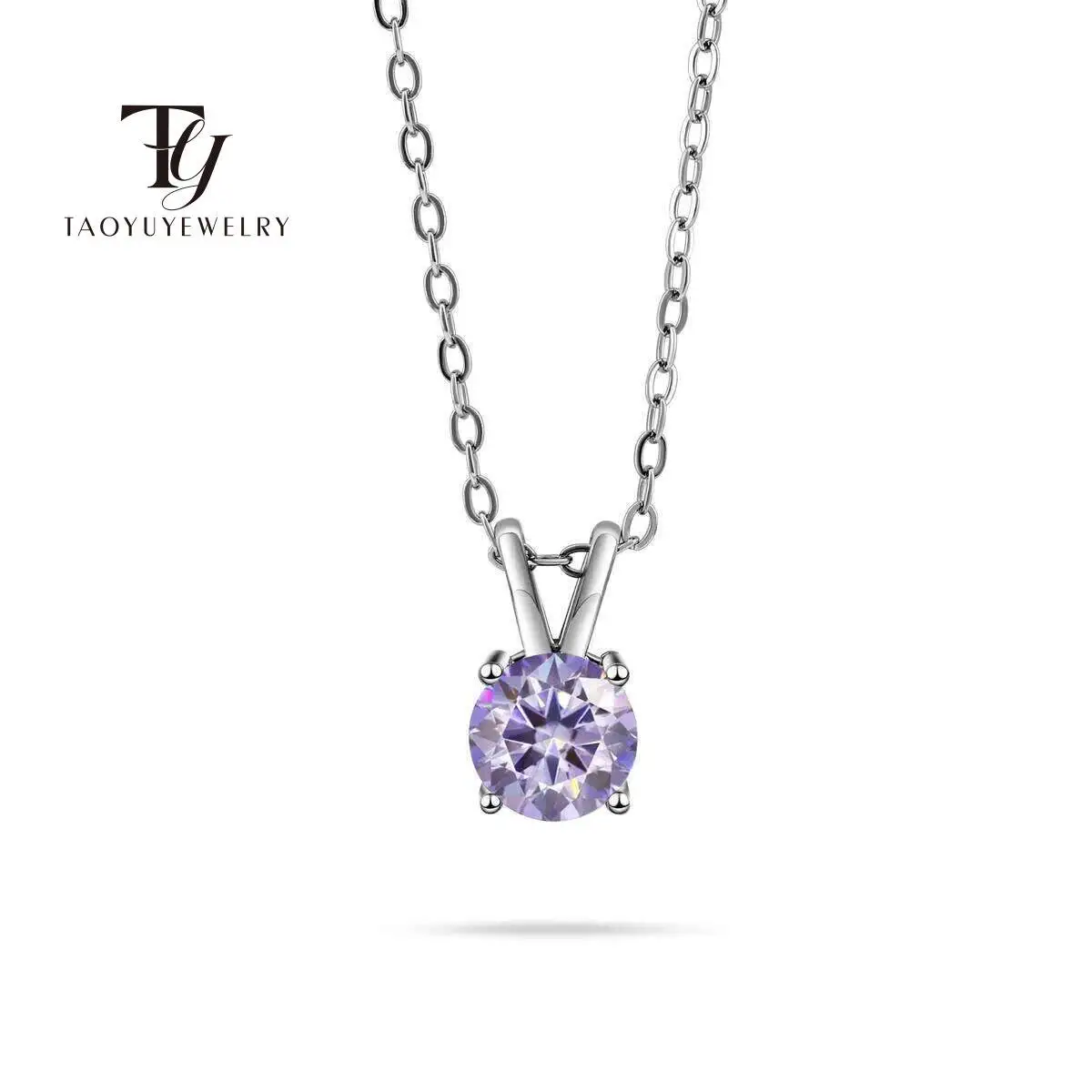 Echte 2,8 Karat blaugrüne Farbe Moissan ite Anhänger Halskette für Frauen s925 Silber Labor Diamant kette Halsketten edlen Schmuck Image