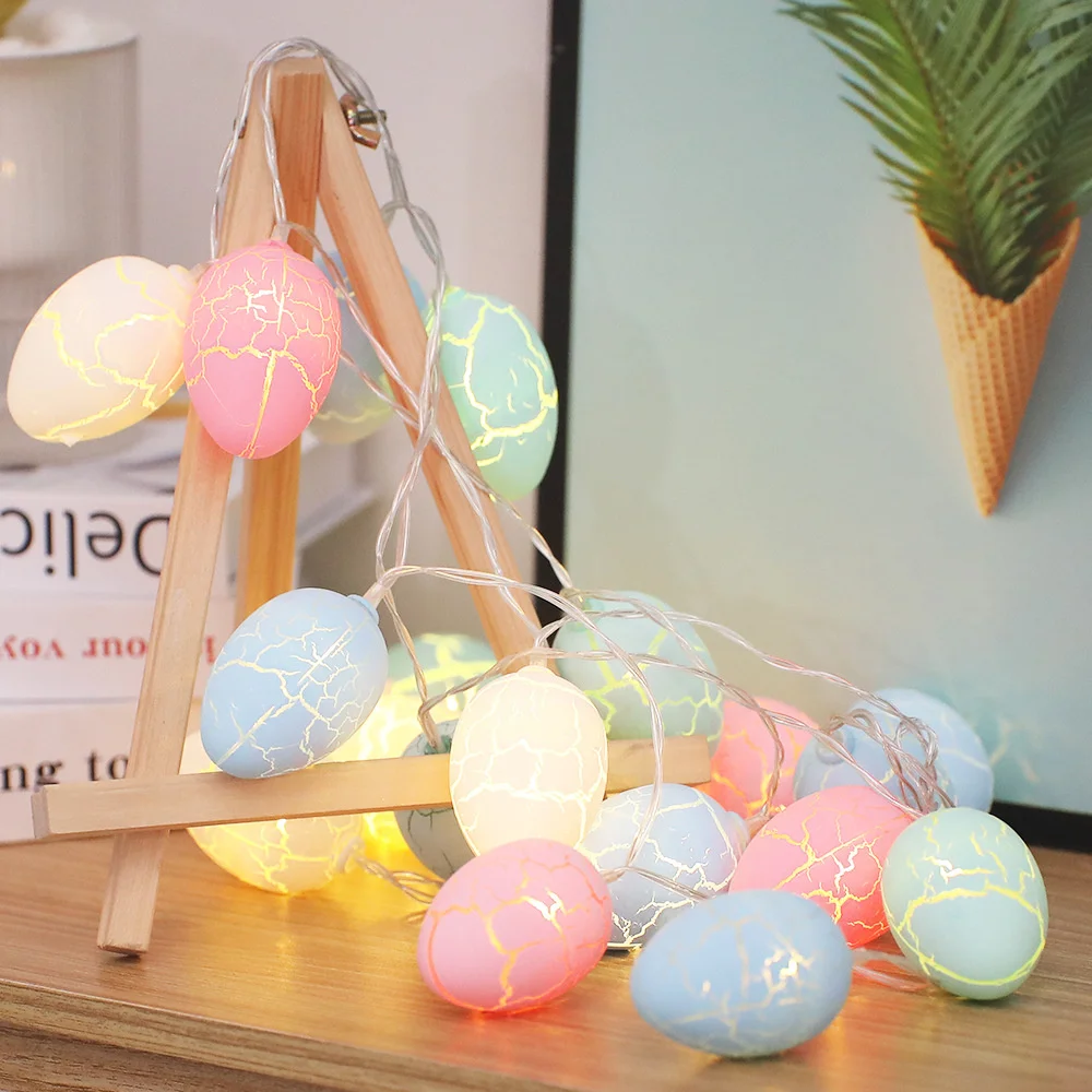 Party Ostereier Lichterketten batterie betriebene Ostern Lichterketten Pastell Lichter für Ostern Party Innendekoration 051